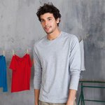 Men's long-sleeved crew neck T-shirt
