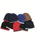 8" Bottom-Striped Beanie
