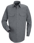 Heathered Poplin Long Sleeve Shirt