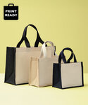 Jute canvas panel shopper