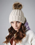 Faux Fur Pom Pom Chunky Beanie