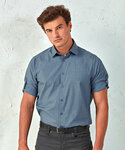 Poplin cross-dye roll sleeve shirt
