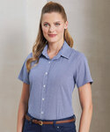 Women's Microcheck (Gingham) short sleeve cotton shirt