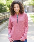 Women's Brushed Terry Heathered Quarter-Zip Pullover