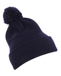 Cuffed Knit Beanie with Pom Pom
