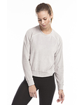 Ladies' USA Made Velour Cropped Long-Sleeve Pullover Top