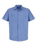 Industrial Stripe Short Sleeve Work Shirt - Tall Sizes