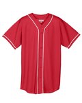 Wicking Mesh Button Front Jersey with Braid Trim