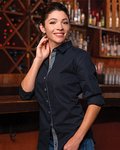 Women's Peached Poplin Long Sleeve Shirt