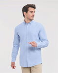 Men's Long Sleeve Tailored Washed Oxford Shirt