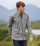 Front Row Long Sleeve Checked Cotton Shirt