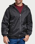 Fleece Lined Nylon Hooded Jacket