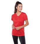 Ladies Striated Shirt Short Sleeve