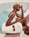 Striped Organic Cotton Barrel Bag