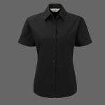 Russell Collection Ladies Short Sleeve Easy Care Cotton Poplin Shirt