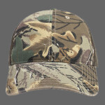 OTTO Camouflage Garment Washed Cotton Blend Twill w/ Heavy Washed PU Coated Back Six Panel Low Profile Baseball Cap