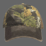 OTTO Camouflage Garment Washed Cotton Blend Twill w/ Heavy Washed PU Coated Back Six Panel Low Profile Baseball Cap