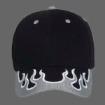 OTTO Flame Pattern Visor Brushed Cotton Twill Six Panel Low Profile Baseball Cap