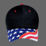 OTTO United States Flag Pattern w/ Yellow Ribbon Visor Ultra Fine Brushed Superior Cotton Twill Six Panel Low Profile Baseball Cap