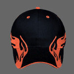 OTTO Flame Pattern Brushed Cotton Twill Sandwich Visor Six Panel Low Profile Baseball Cap
