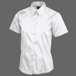 Ladies Pinpoint Oxford Half Sleeve Shirt