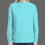 Ladies' Weekend French Terry Mock Neck Crew