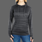 Ladies' Odyssey Striped Poly Fleece Lapover Hood