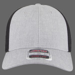 OTTO CAP "OTTO Comfy Fit" Heathered Polyester Blend w/ Stretchable Polyester Mesh Back 6 Panel Low Profile Mesh Back Trucker Hat
